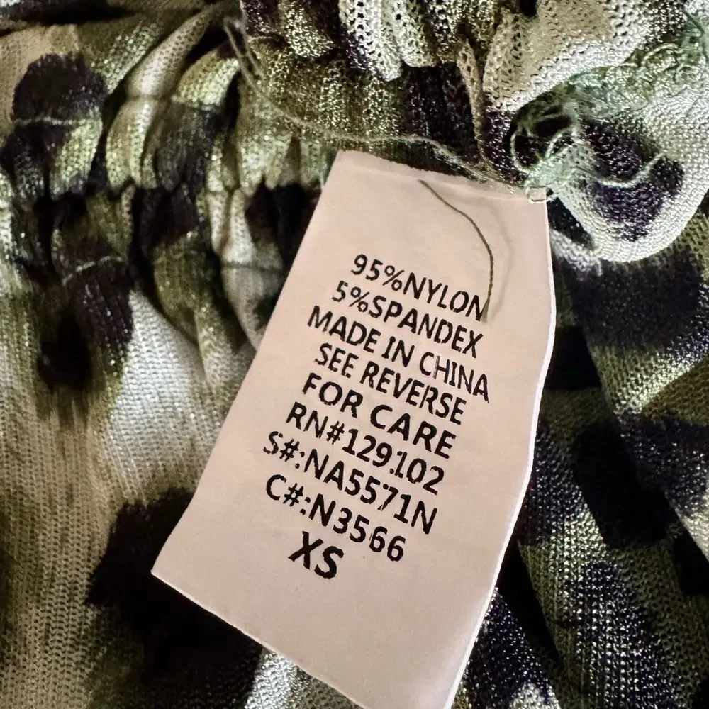 Fashion Nova Black and Green Ruched Crop Top Size XS - Picture 5 of 5